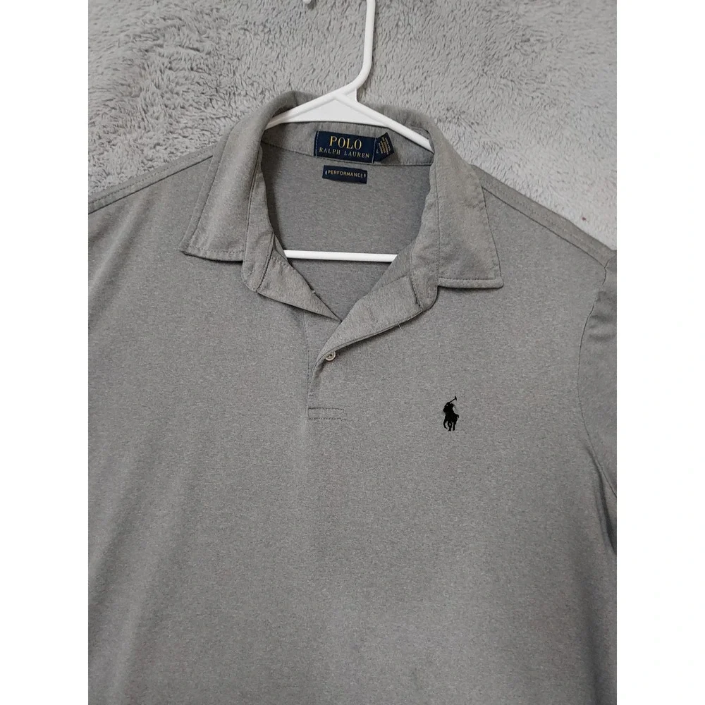 Polo Ralph Lauren Polo Shirt Men Large Performance Short Sleeve Gray Stretch L